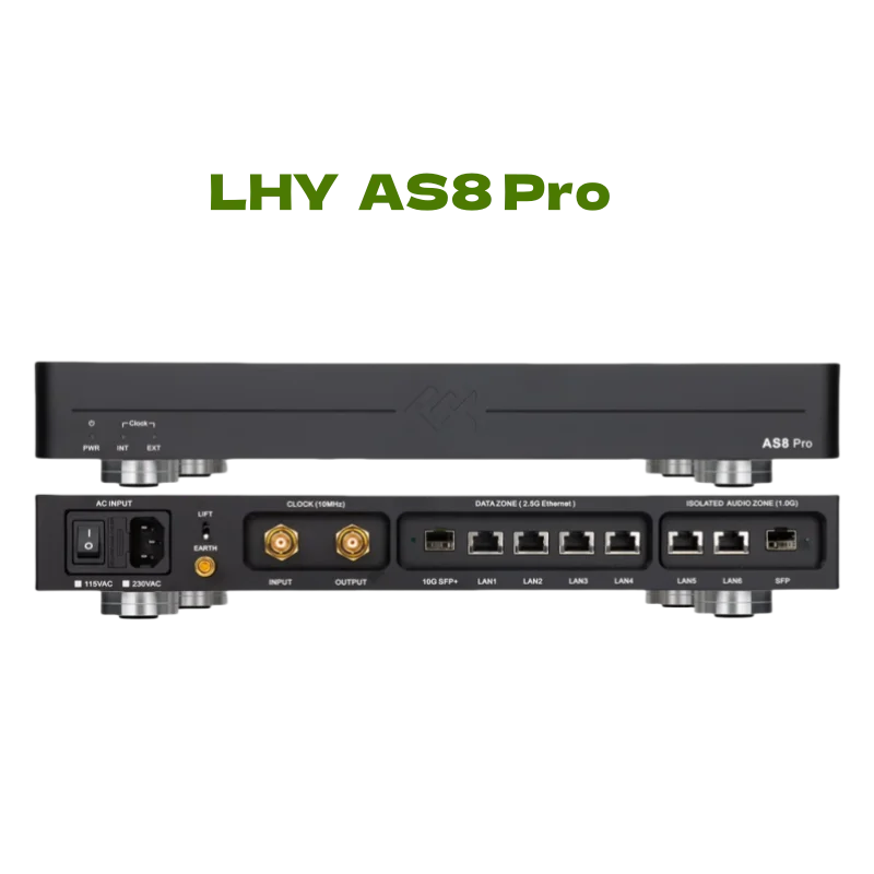 LHY AS8 Pro Flagship Audio HIFI Fever Switch 2.5G 10G Optical Isolation OCXO Clock Newly Launched