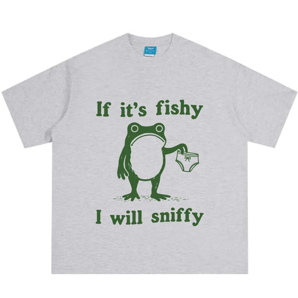 If Its Fishy I Will Sniffy Funny Frog Meme T-shirt Men Women Fashion Oversized T Shirts Summer 100% Cotton Casual T Shirts