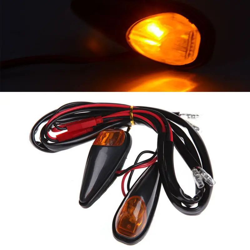 

2pcs Mini Universal Motorcycle Yellow LED Turn Signal Indicator Blinker Lights Daytime Running Lights for Yamaha Honda Kawasaki