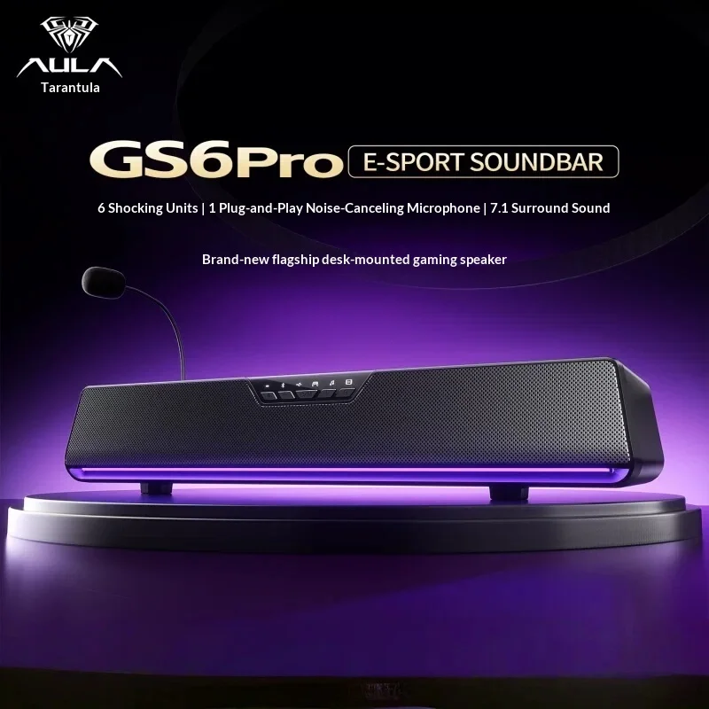 Aula Gs6 Pro Gaming Soundbar Bluetooth 5 4 Dual Mode Wired Usb Plug And Play With Microphone For Desktop Pc Laptop Ps4 Switch