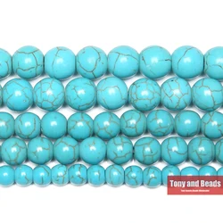 Smooth Natural Blue Turquoise Round Loose Beads 15