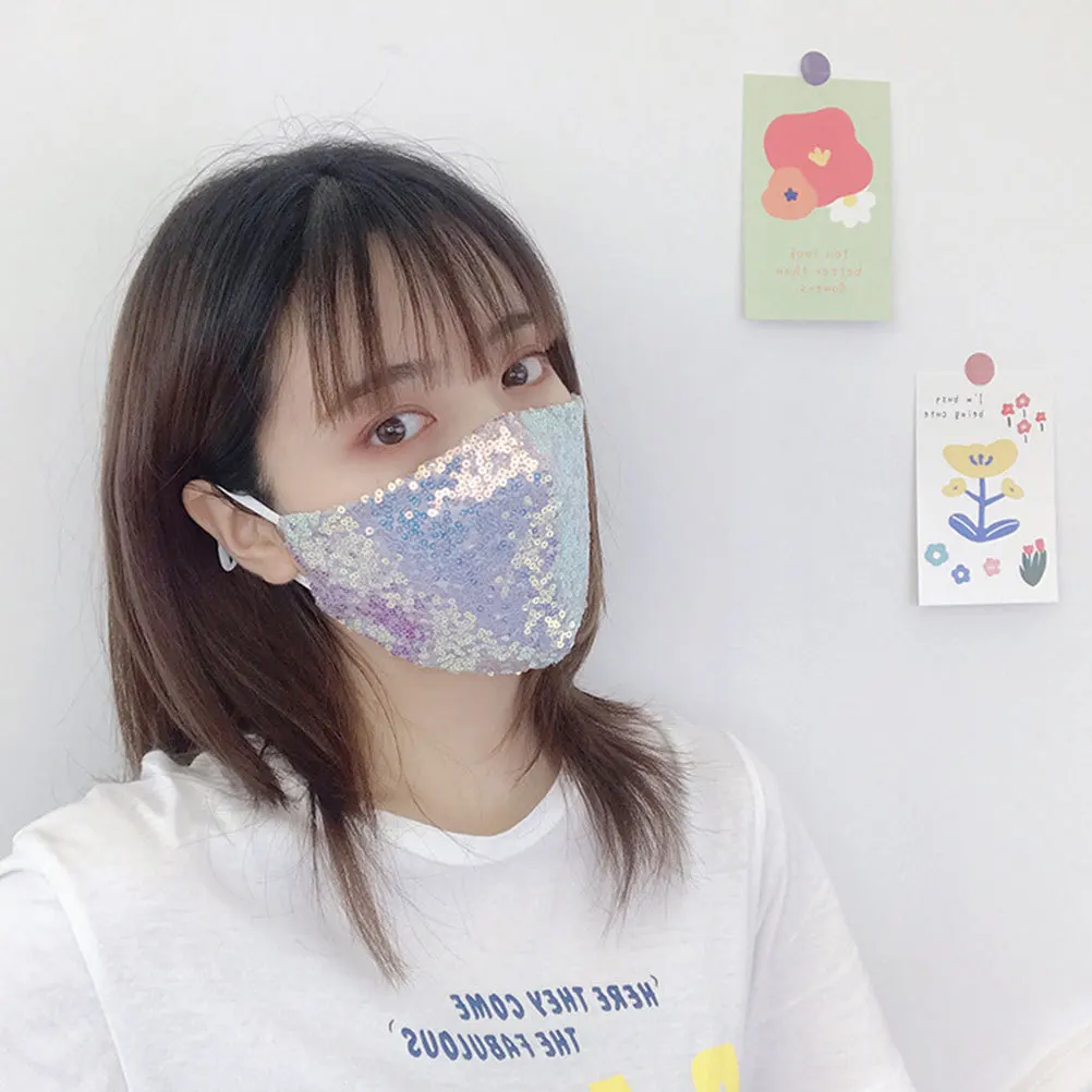 

Sequin Masks Trending Washable Fashionable Facial Sequins Mouth Cover European and American