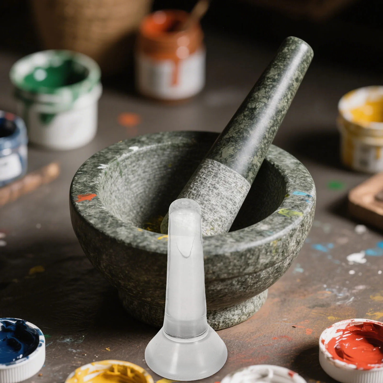 

Glass Grinding Muller Flat Bottom Pestle for Paint Pigment Grinding Oil Watercolor Professional Art Tool Glass Muller