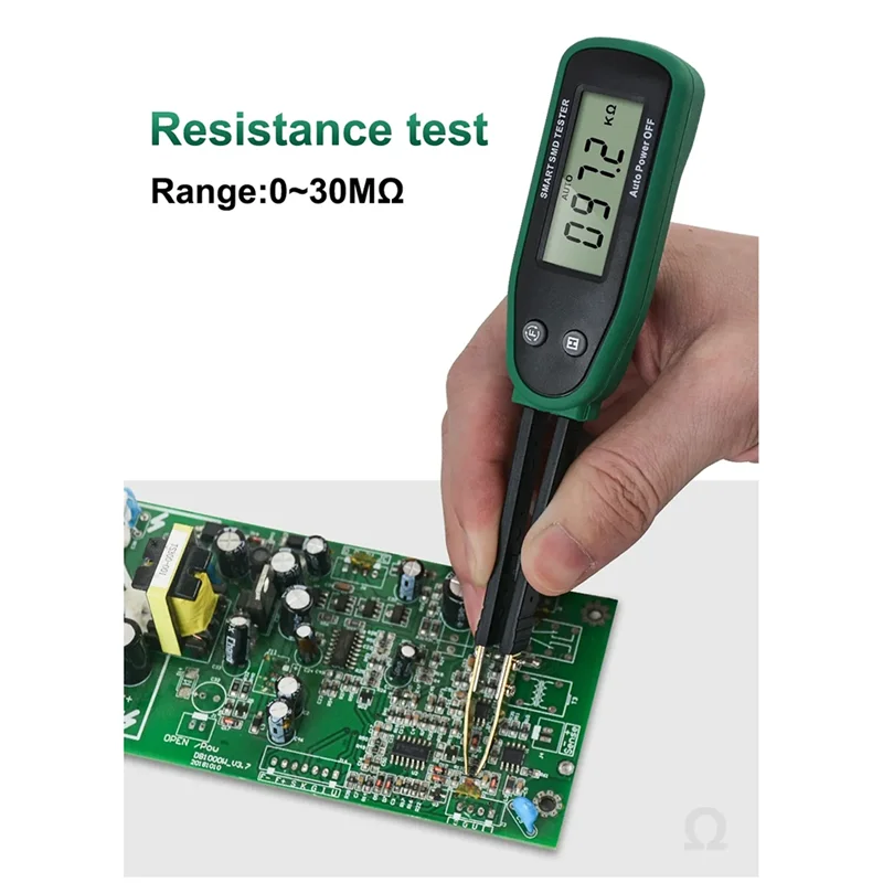 A60F-Smart SMD Tester Multimeter Auto Range Capacitance Resistance Diode Capacitor Rotable Tweezer LCD Display