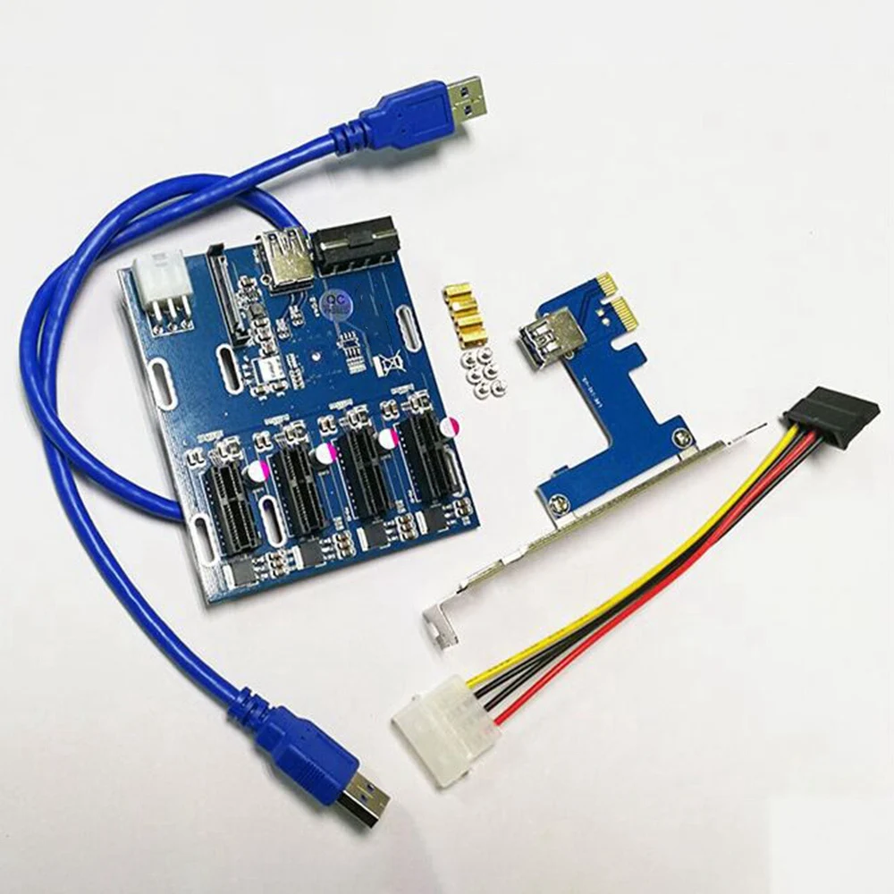 بطاقة إضافة فائقة PCI-E 1 إلى 4 PCI Express Riser Card Mini ITX إلى محول فتحة PCI-E خارجي بطاقة مضاعف منفذ Pcie