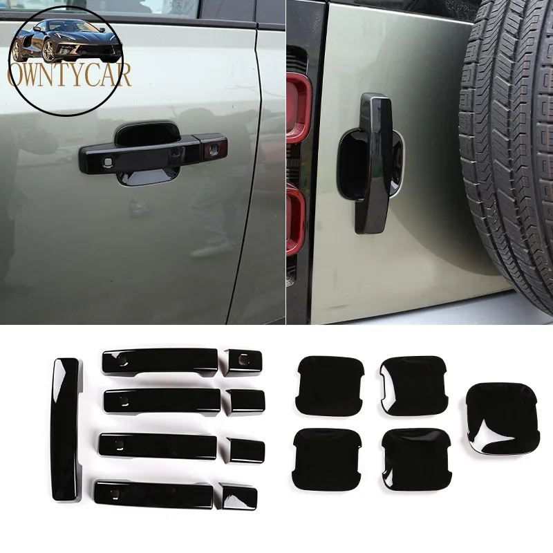 ABS Glossy Black For Land Rover Defender 90 110 2020-2024 Car Exterior Door Bowl Door Handle Decoration Cover Car Accessories