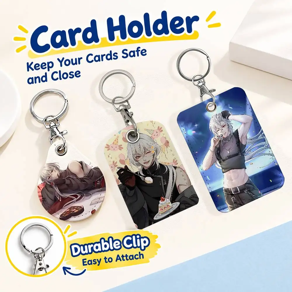 FOR ADWD Casper Card Holder Men And Womenn Universal Antirust Keychain Learther Access Drop Key Tag Ring