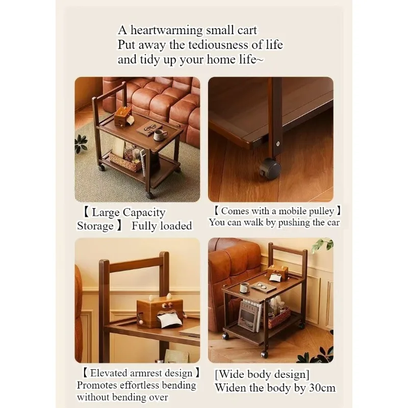 Mobile rack Multi-layer trolley Coffee table Floor to ceiling Living room Storage rack Kitchen Multifunctional sundries storage image 6
