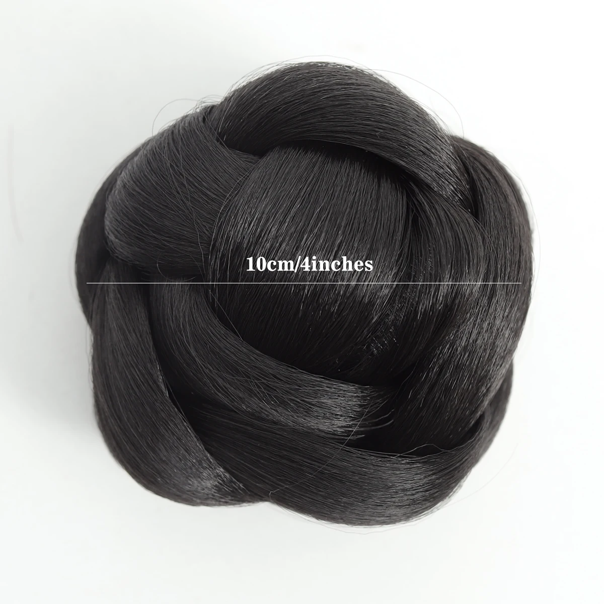 Parrucca sintetica da 4 pollici con clip per capelli pigri, treccia intrecciata, parrucca da donna, con cravatta bassa, testa di polpette, accessori per capelli resistenti al calore
