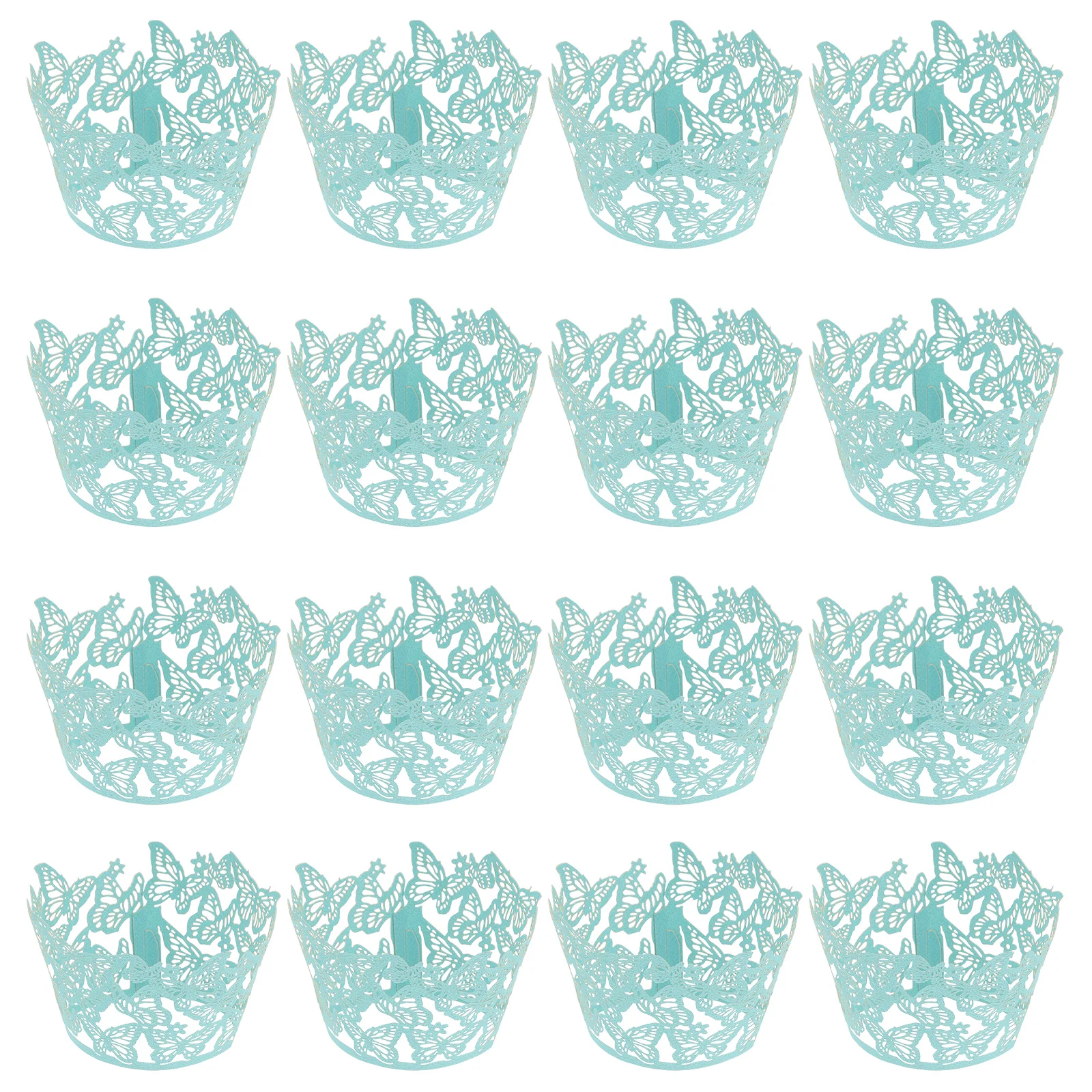 

50 Pcs Wedding Cake Wrappers Cups Butterfly Cupcake Hollow Out Liners for Baking