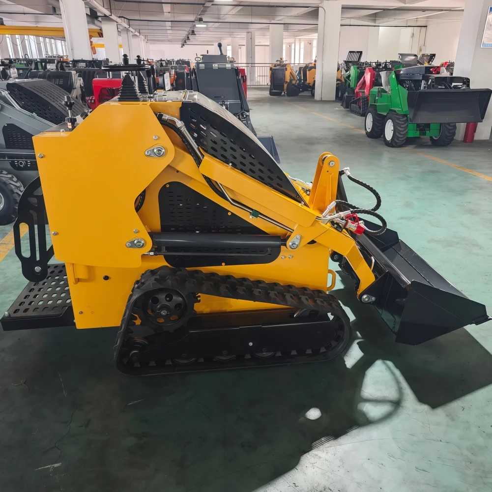 Mini Skid Steer Loader 360 Tracked Skid Steer Brush Cutter Auger Hammer 4 in 1tipping Bucket Attachments