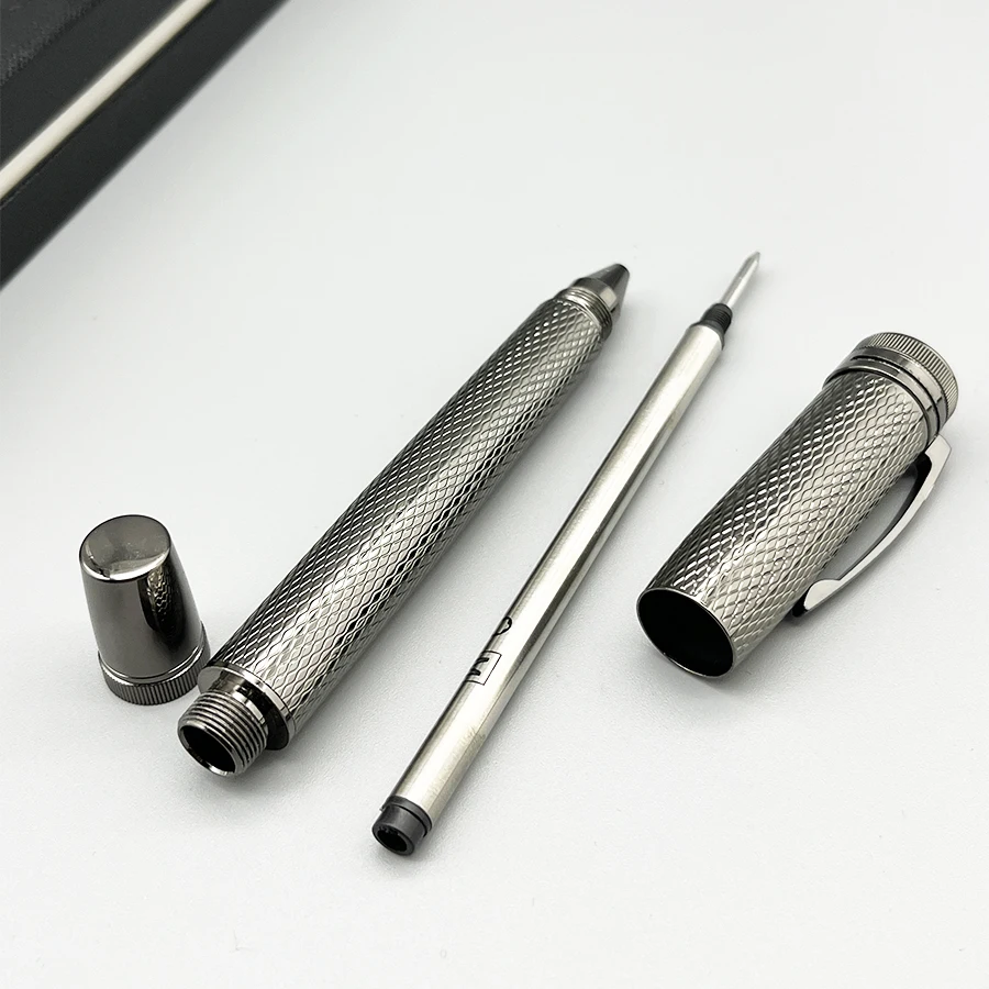 MB 1912 Inheritance Series Black Silver Metal Rollerball Pen Office School Stationery Writing Ballpoint With Serial Number