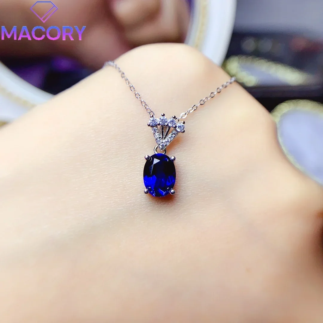 Sapphire pendant necklace female sterling silver 925 silver jewelry certification original free shipping sterling silver female.