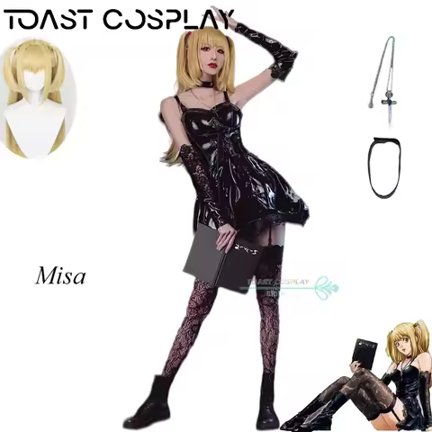 Amane Misa Cosplay Anime Death Note Amane Misa Cosplay Costume Dress Wig Necklace Full Set Death Note Anime Role Play Outfits