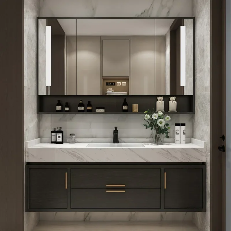 

Nordic Smart Mirror Cabinets Vanity Combo Multifunction Storage Bathroom Cabinets Fashion Home Furniture Vanitorios Bano FYBC