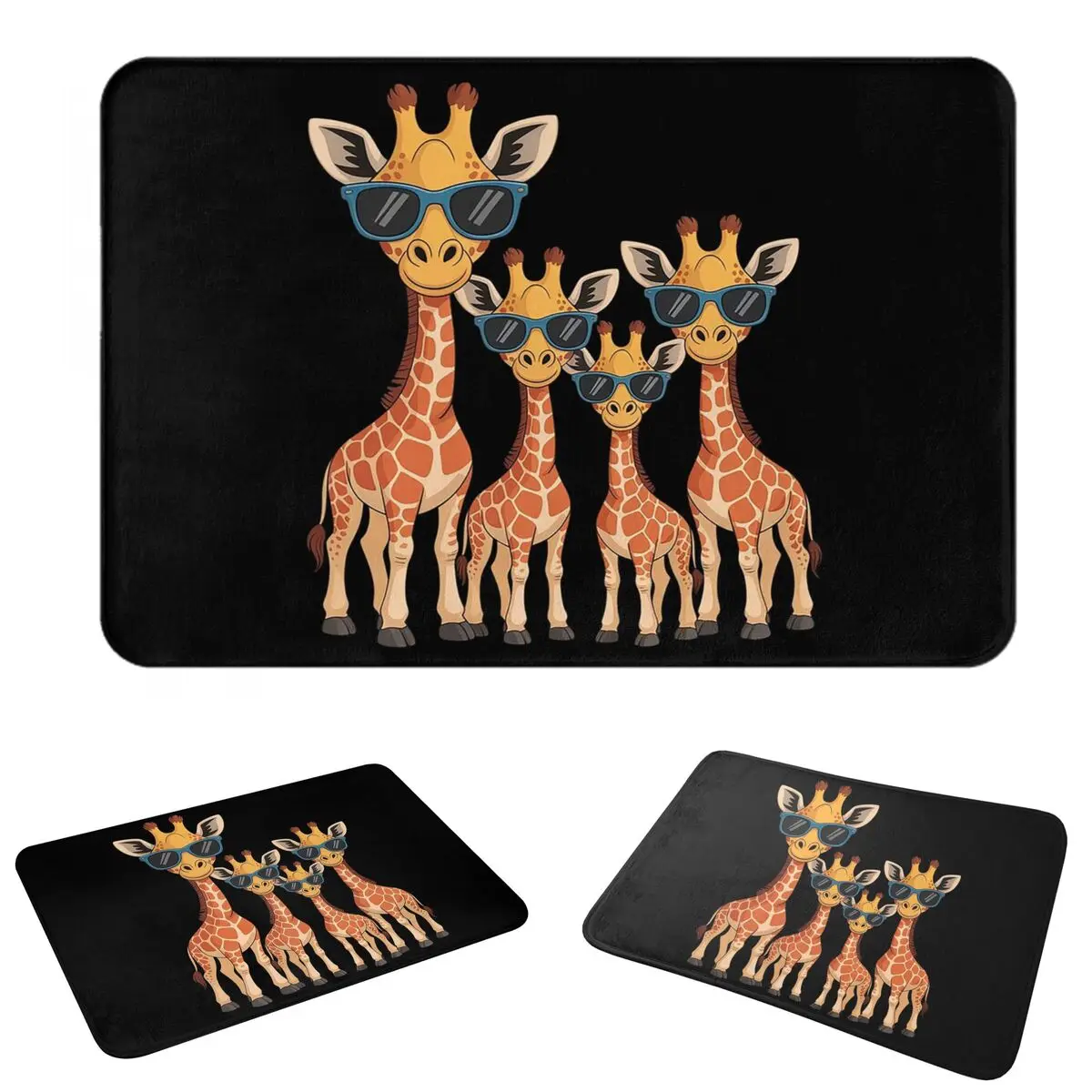 Giraffe Family Design Doormat Dust-proo Carpet Rug Kitchen Entrance Home Floor Mat for Bedroom Footpad Mats