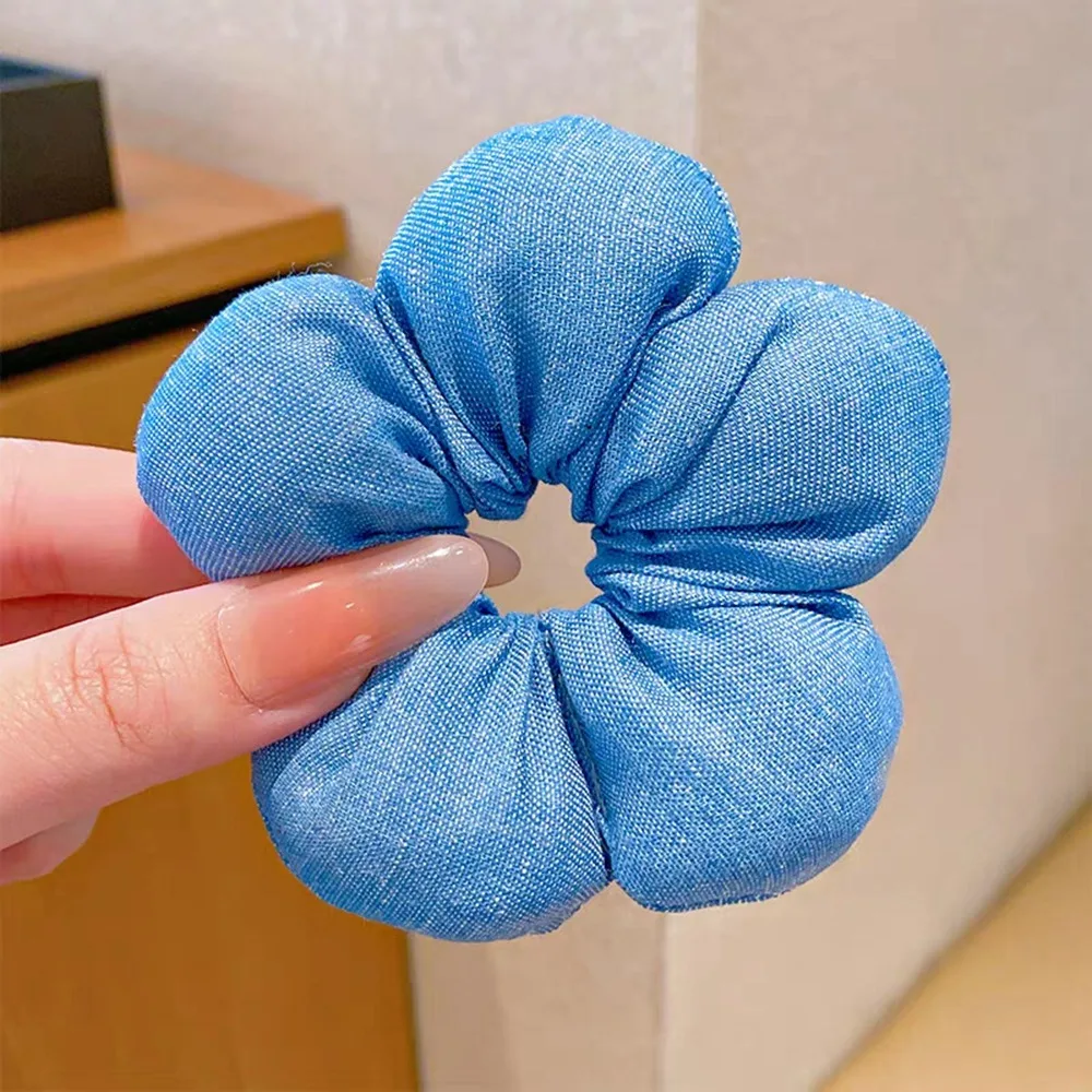 

Flower Shape Children's Flower Scrunchies Sponge Cloth Exaggerated Hair Ring Hair Tie Ponytail Holder Elastic Hair Rope Daily