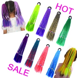 Trenzas de colores para niña, adorno sintético para el cabello, diademas de cuerda, bandas de goma, bandas para el cabello de belleza, tocado, regalo para niños, postizo