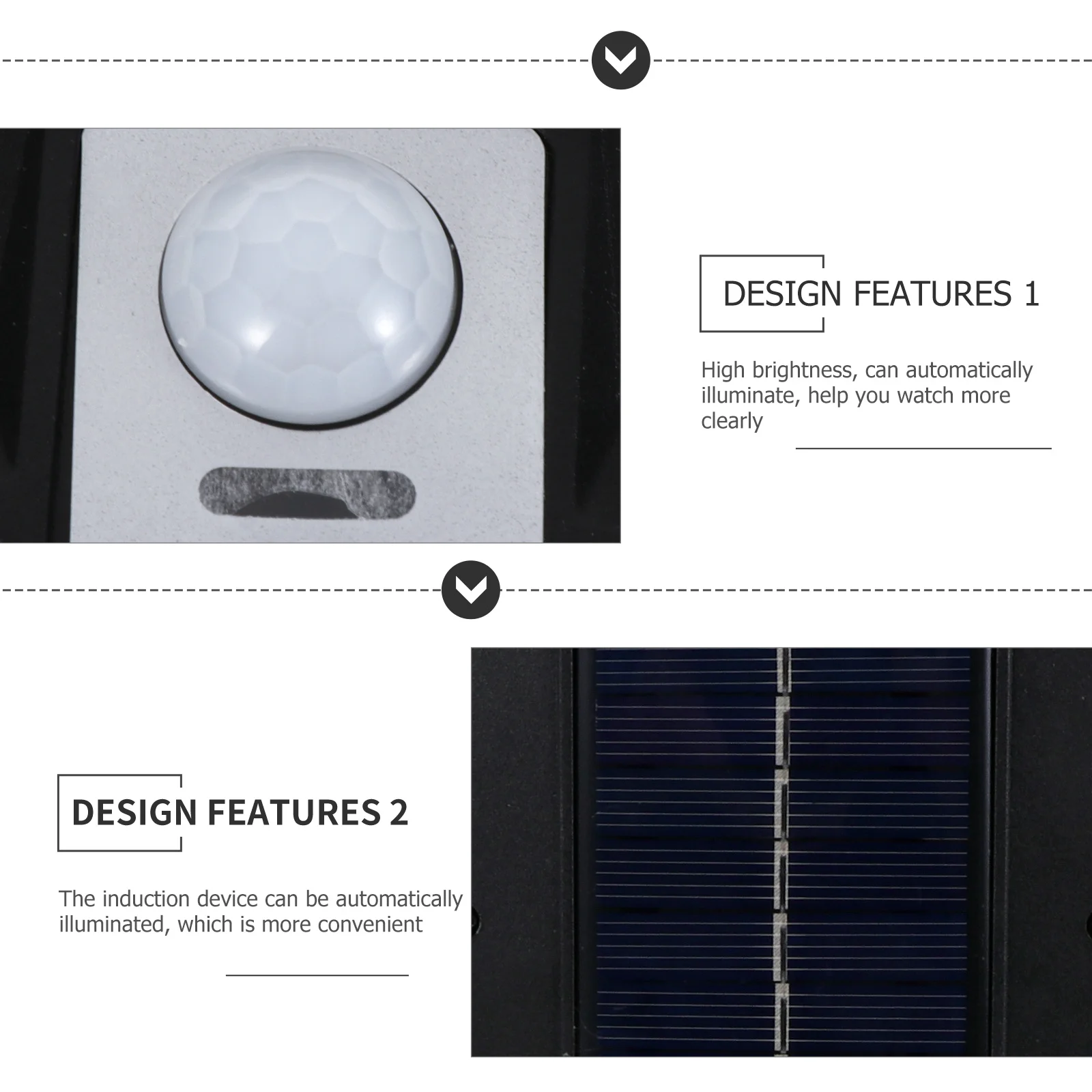 1Set الشمسية فناء مصباح ضوء الشارع الشمسي LED جهاز الإضاءة الاستشعار البشري مقاوم للماء في الهواء الطلق حديقة الشارع الديكور #4