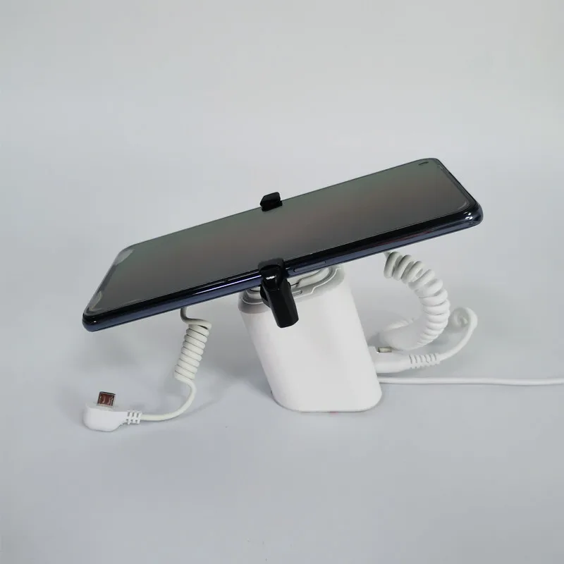 Retail Merchandise Security Display Stand For Mobile Phone Anti-theft Display Holder With Alarm & Charger