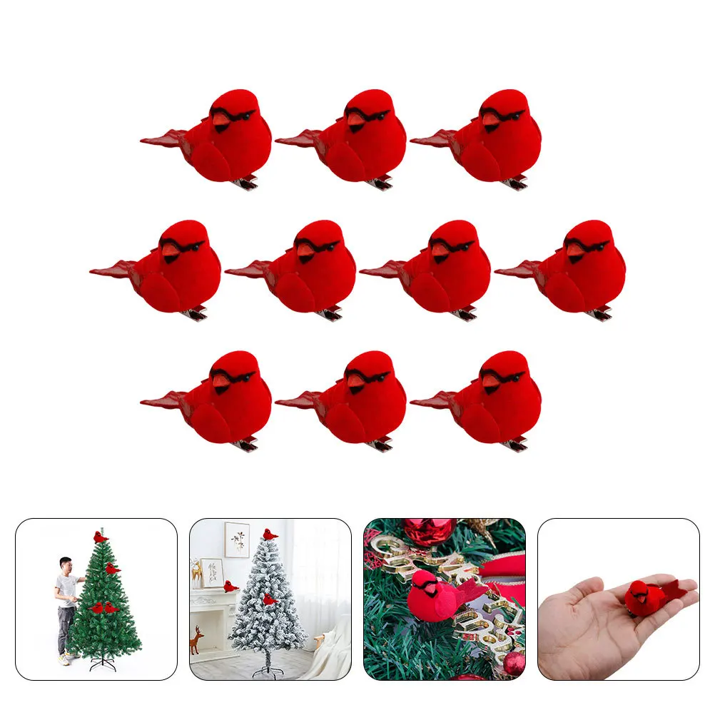 

10pcs Artificial Clip Small Bird For Garden Yard Decor Outdoor Birds Crafts Props Bird Decoration Home Greening Ornament