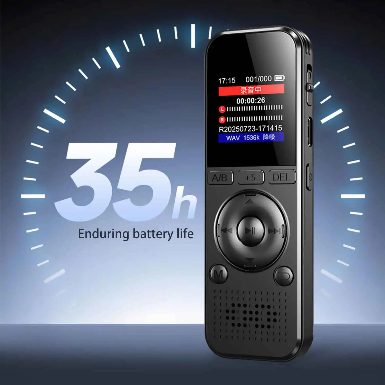 مسجل صوت احترافي عالي الدقة محمول بحجم الجيب للطلاب، واجتماعات العمل، وتسجيل الصوت عالي الدقة مسجل صوت بجودة الاستوديو مع تسجيل صوتي بدون فقدان للجودة وإلغاء الضوضاء #6