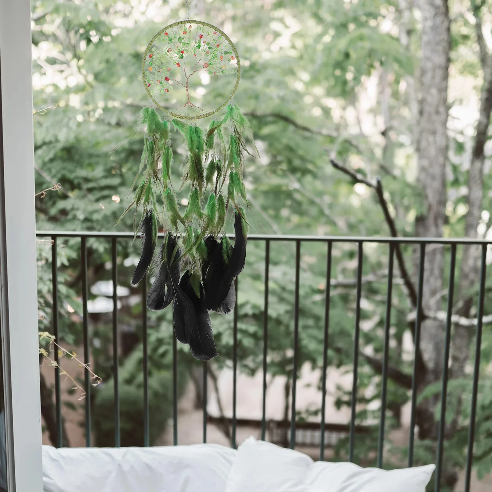 

1Pcs Decorative Crystal Dreamcatcher Bohemian Style Home Wall Pendant Bedroom Hanging Adorn Unique Blessing Gift