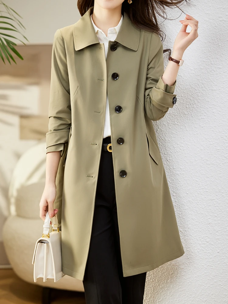 Trench Coat for Women 2023 New in Fashion Korean Style Clothes Oversized Vintage Solid Casual Female Coat Elegant Womens Jackets