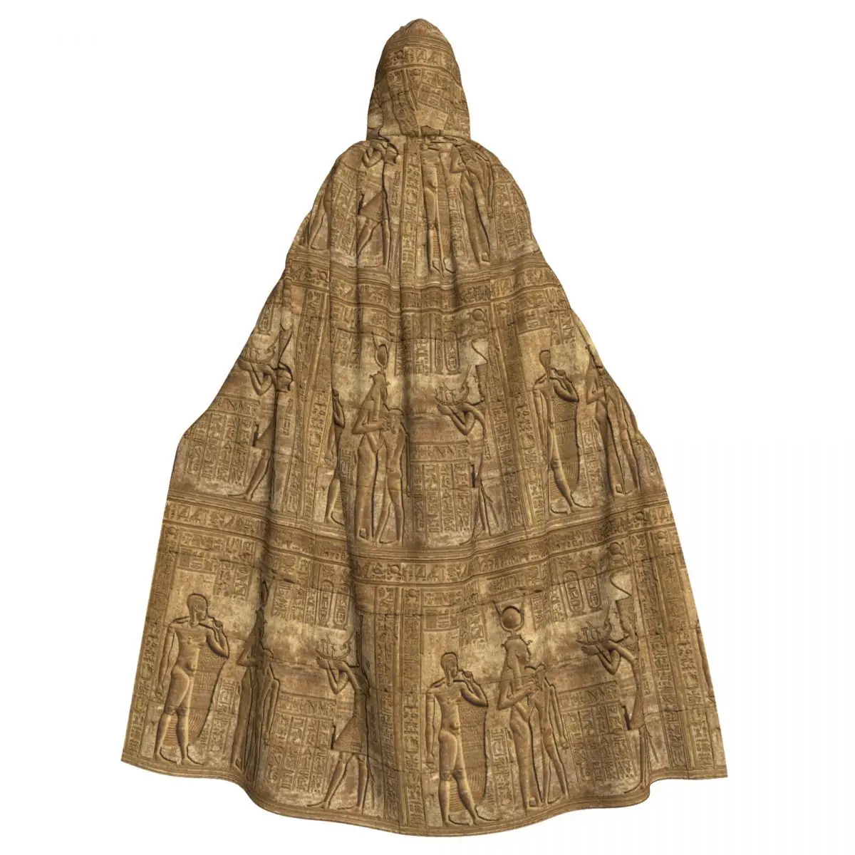 Egyptian Relief Cloak with Ancient Hieroglyphs for Cultural Cosplay Unisex Adult Cloak with Hood Long Witch Costume Cosplay