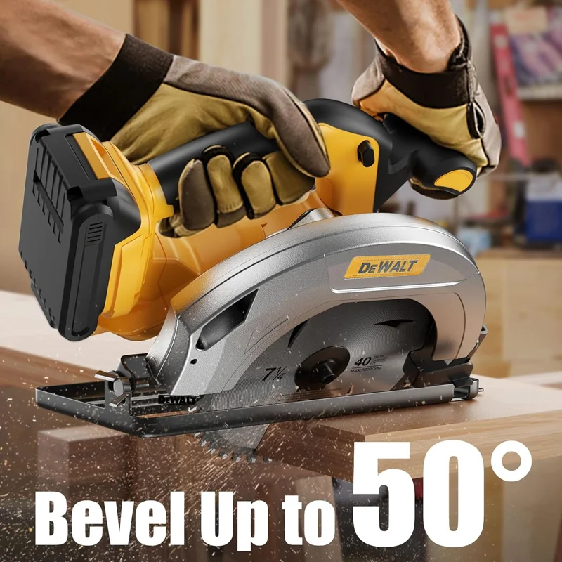 Dewalt 5000 U/min bürstenlose Kreissäge 7 Zoll kabellose Handholzsäge, verstellbare Schnitttiefe, Multifunktionswerkzeug