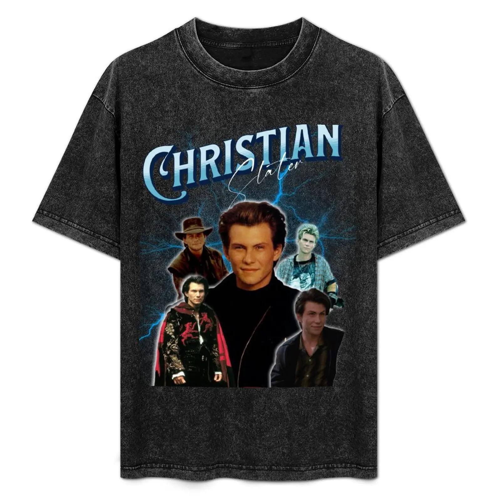 

Christian Slater Retro Tee T-Shirt Basic Short Sleeve Cotton Blend T-Shirt