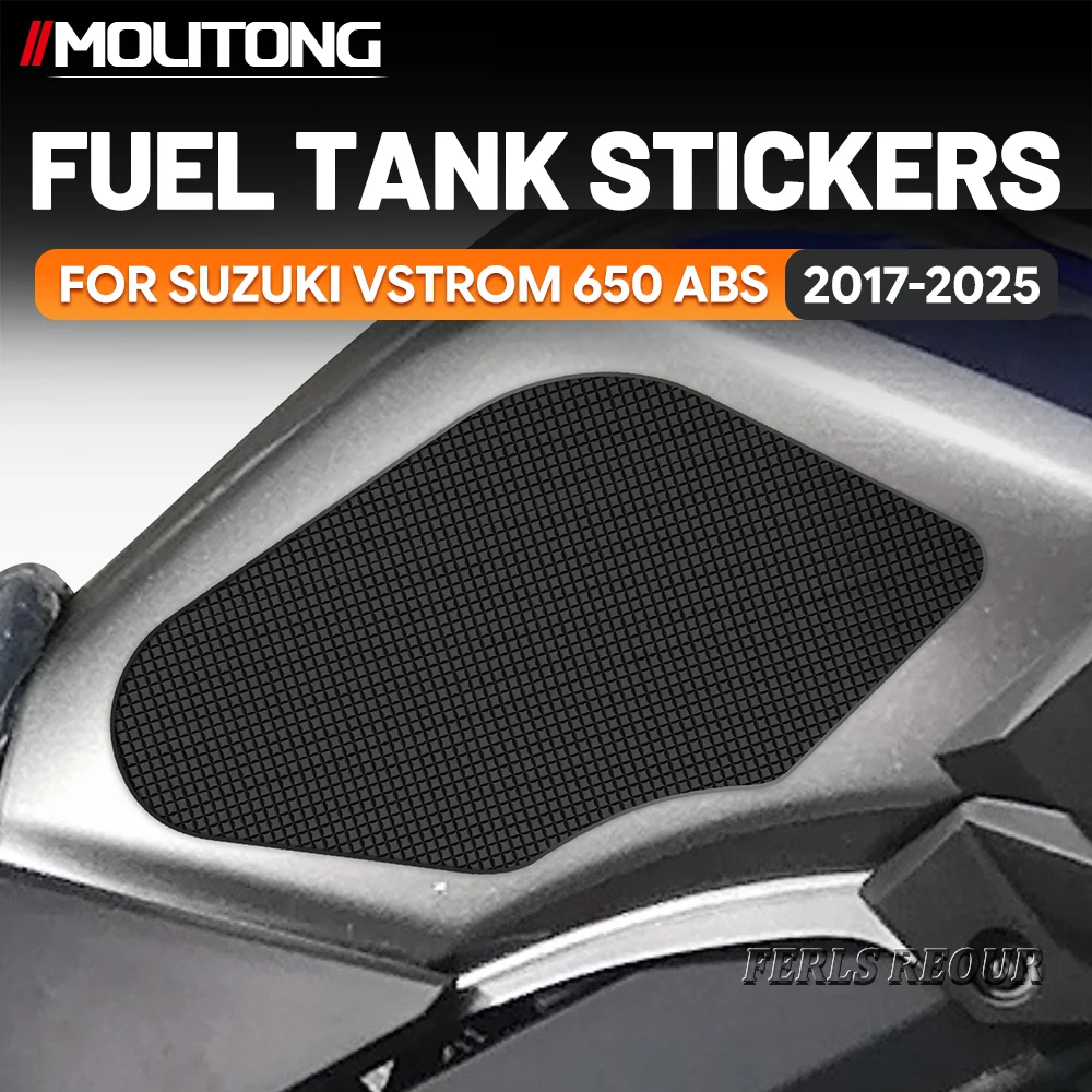 

For SUZUKI VSTROM 650 ABS 2017-2025 Motorcycle Tank Grip Rubber Black Anti Slip Gas Tank Protector Anti Scratch Fuel Tank Pad