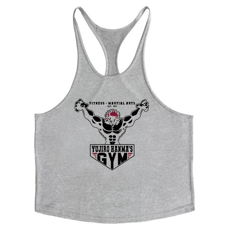 

Аниме Baki Hanma с принтом, майка-стрингер для мужчин, жилет с Y-образной спинкой, майка для тренировки мышц, спортивные топы, тренировки в тренажерном зале, бодибилдинг