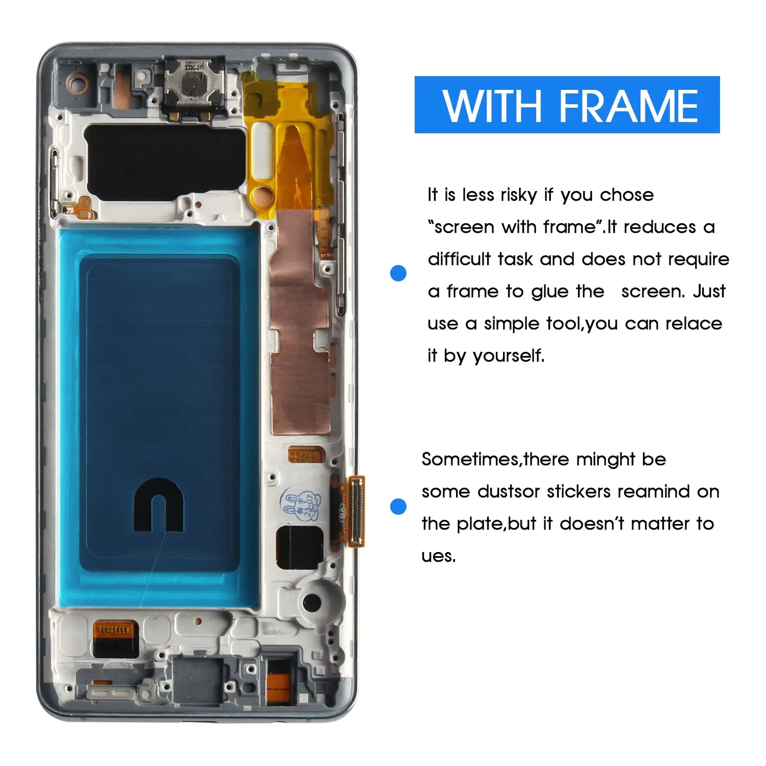 INCELL S10 screen Replacement For samsung s10 display  LCD G973F G973 Touch Screen Digitizer For samsung galaxy S10 screen Frame