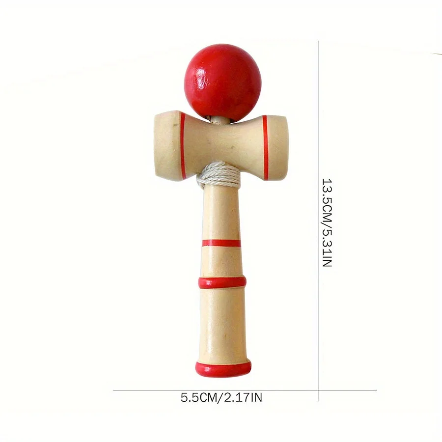 Kendama Japonais En Bois De Hêtre – Jeu D'Adresse Adulte – 19 Cm, Boule 60 Mm