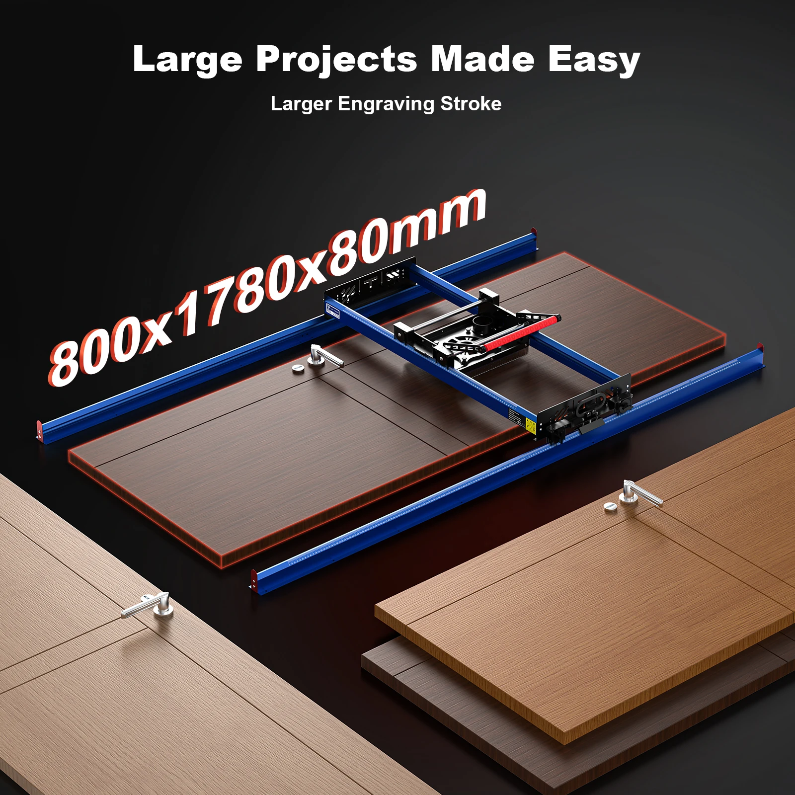 

Twotrees Flattening Mill for Woodworking 800x1780x80mm Wood Planer Smoothing Table RS-200 With Brake Module for Trimming Machine