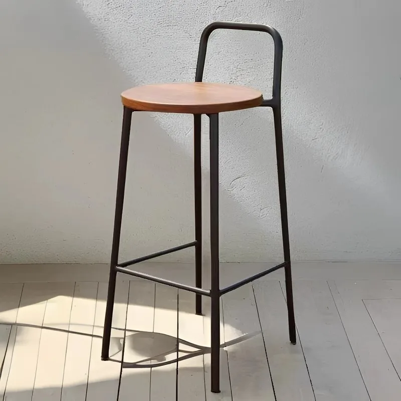 

Скандинавский простой барный стул, современный дизайнерский минималистичный стиль, барный стул из массива дерева, спинка, мебель для бара для отдыха, Taburete FYBC