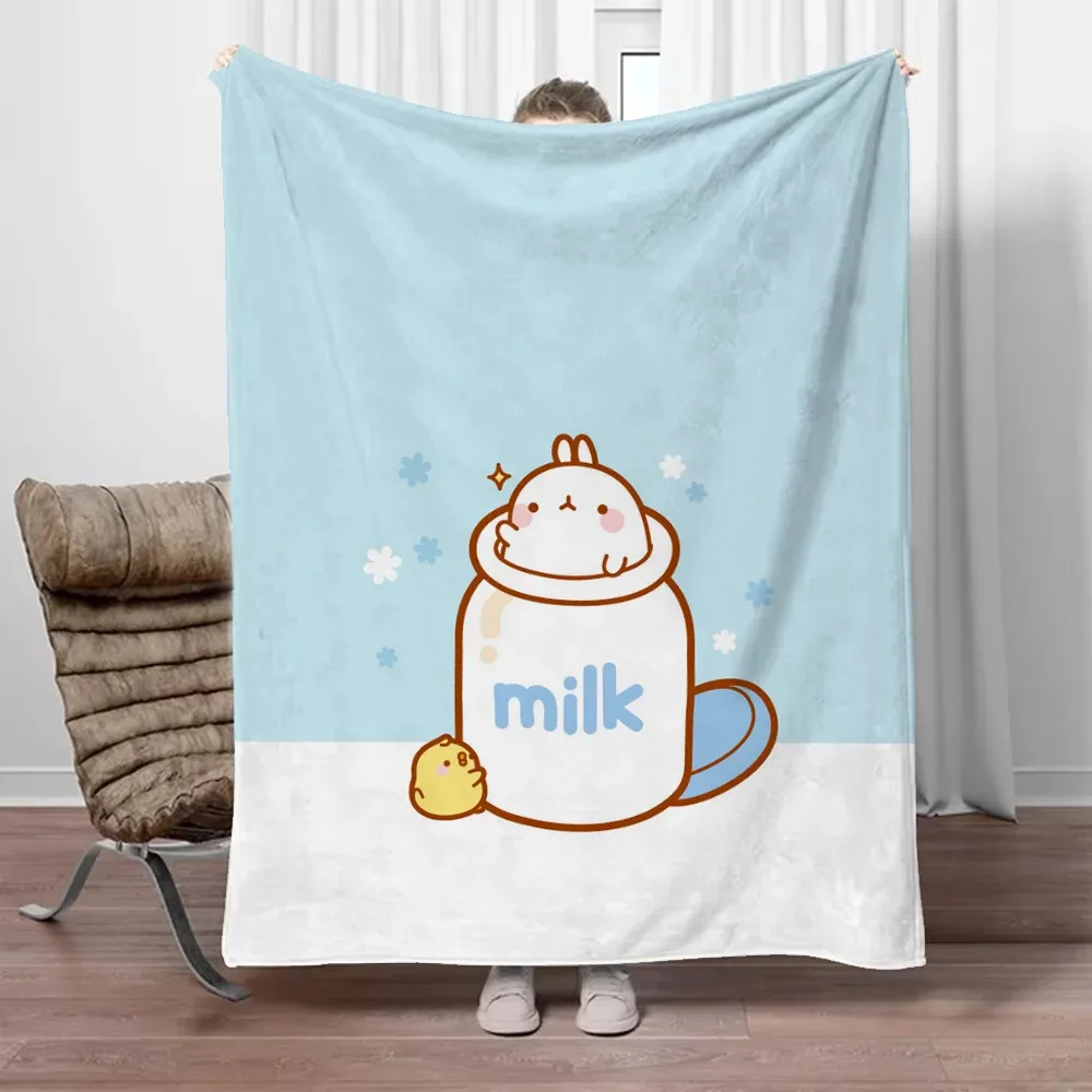 

Molang Warm Printed Blanket Bedroom Livingroom Bed Warm Soft Comfortable AirConditioner Office Travel Thin Blankets for Beds