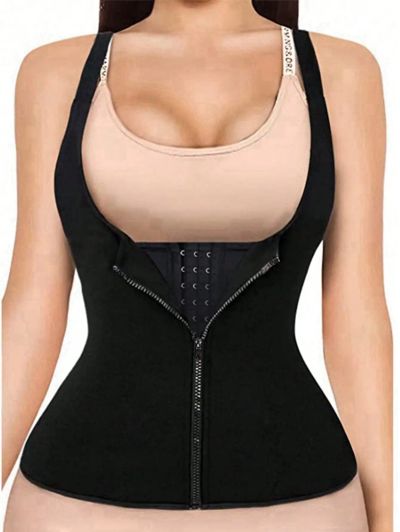 Intimo modellante per sport all'aria aperta da donna 1 pezzo: body dimagrante traspirante e traspirante, gilet modellante con cerniera, corsetto, cor