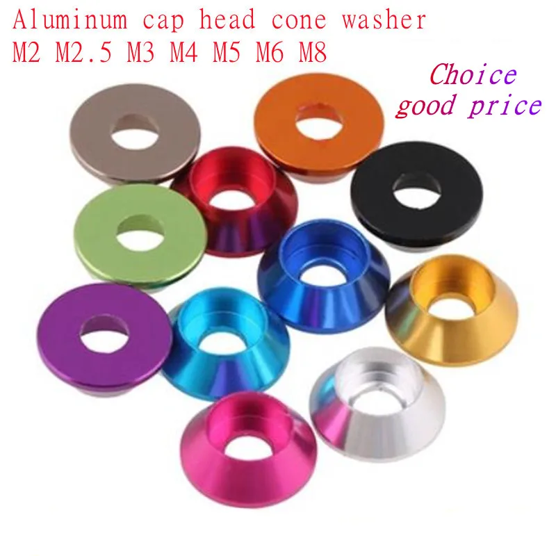 5-10pcs/lot aluminum cap head washer m2 m2.5 M3 M4 M5 M6 M8 Multi-Color aluminum washer for hex socket cap head screw A1