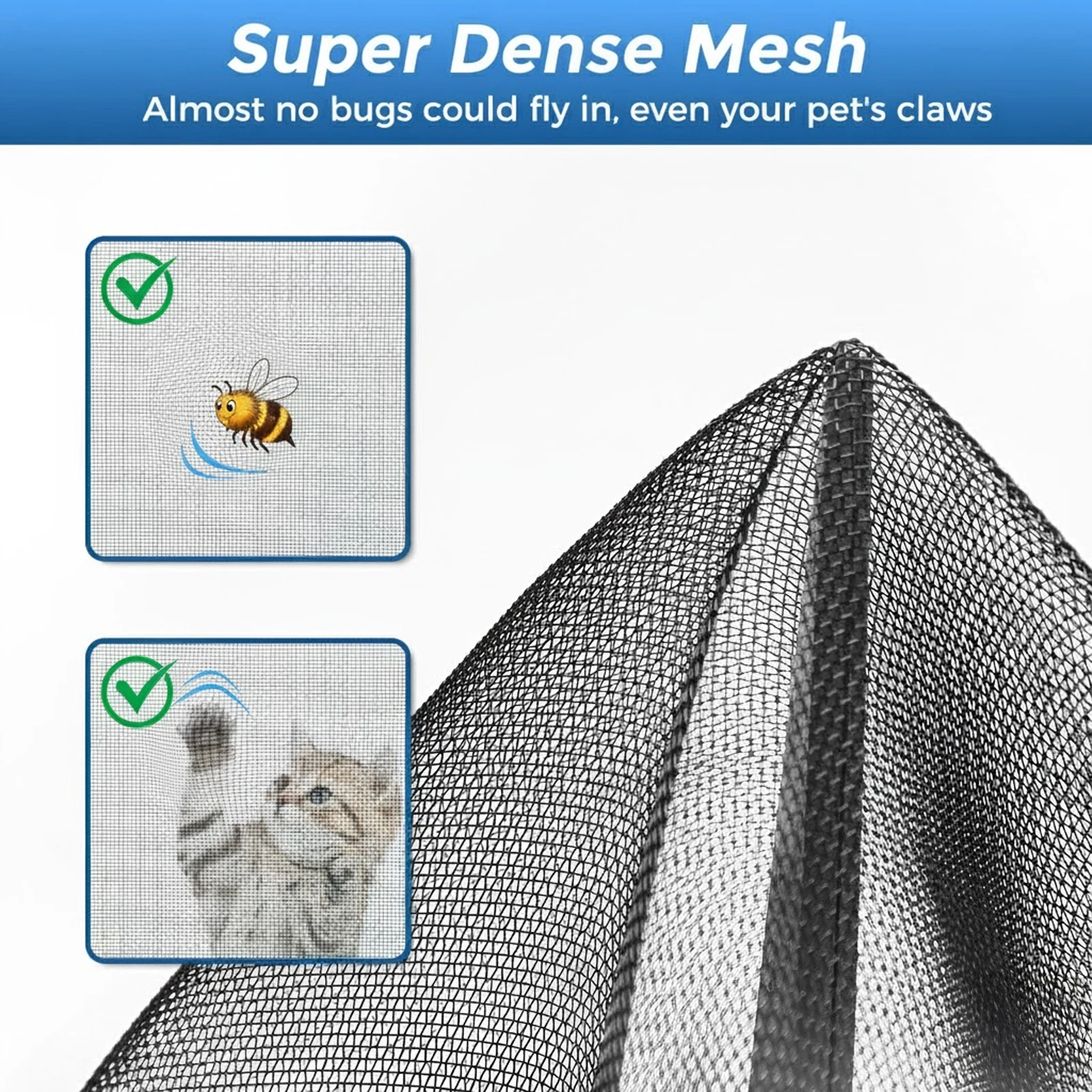200+ Sizes Heavy Duty Magnetic Screen Door, Upgraded PP Nano Mesh, Hands-Free Auto-Seal Design, Windproof & Pet Friendly