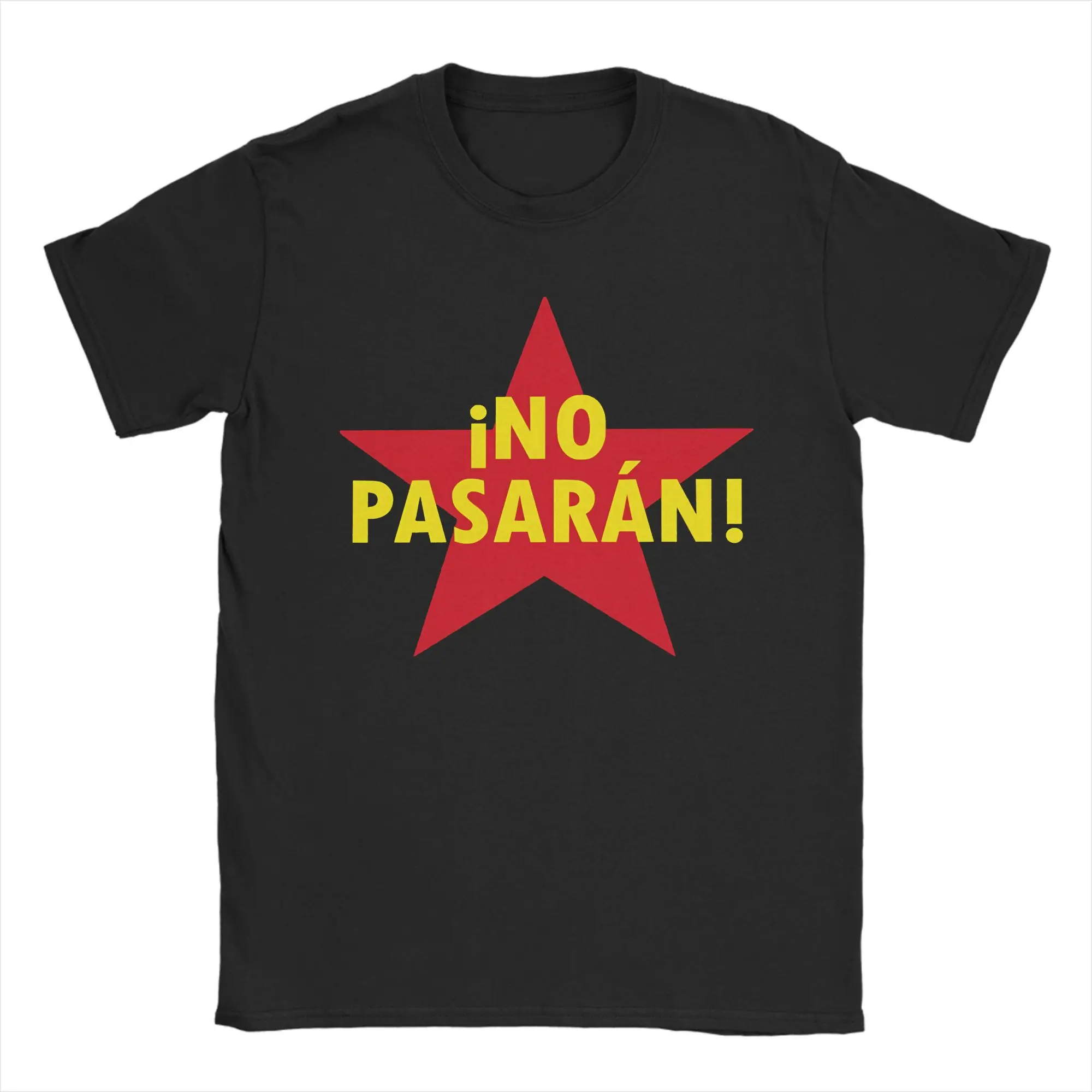 Casual No Pasaran Antifa Tshirts Men Crewneck Short Sleeve Clothing  Cotton Summer Tops