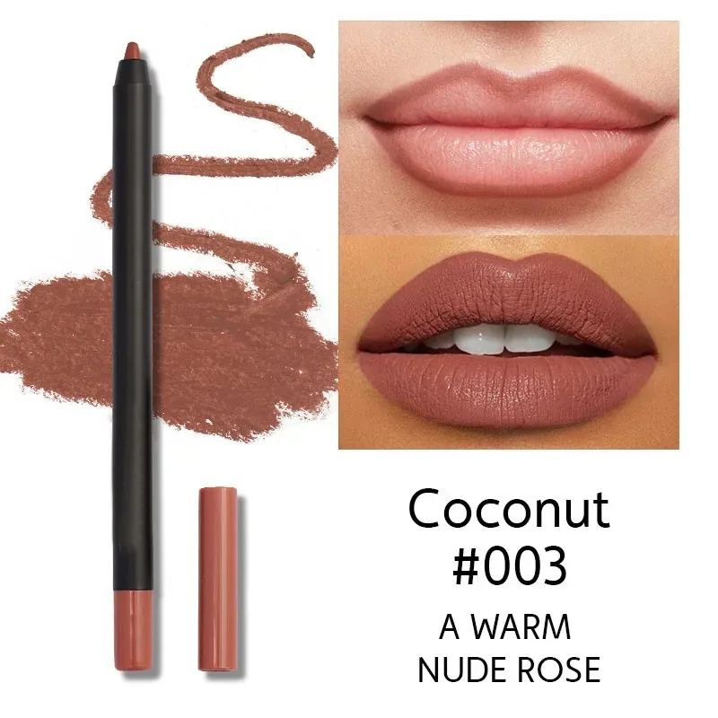 Matte Lipliner Pencil Nude Velvet Lipstick Moisturizing Waterproof Non-stick Cup Long Lasting Color Rendering Lipliner 12 Color