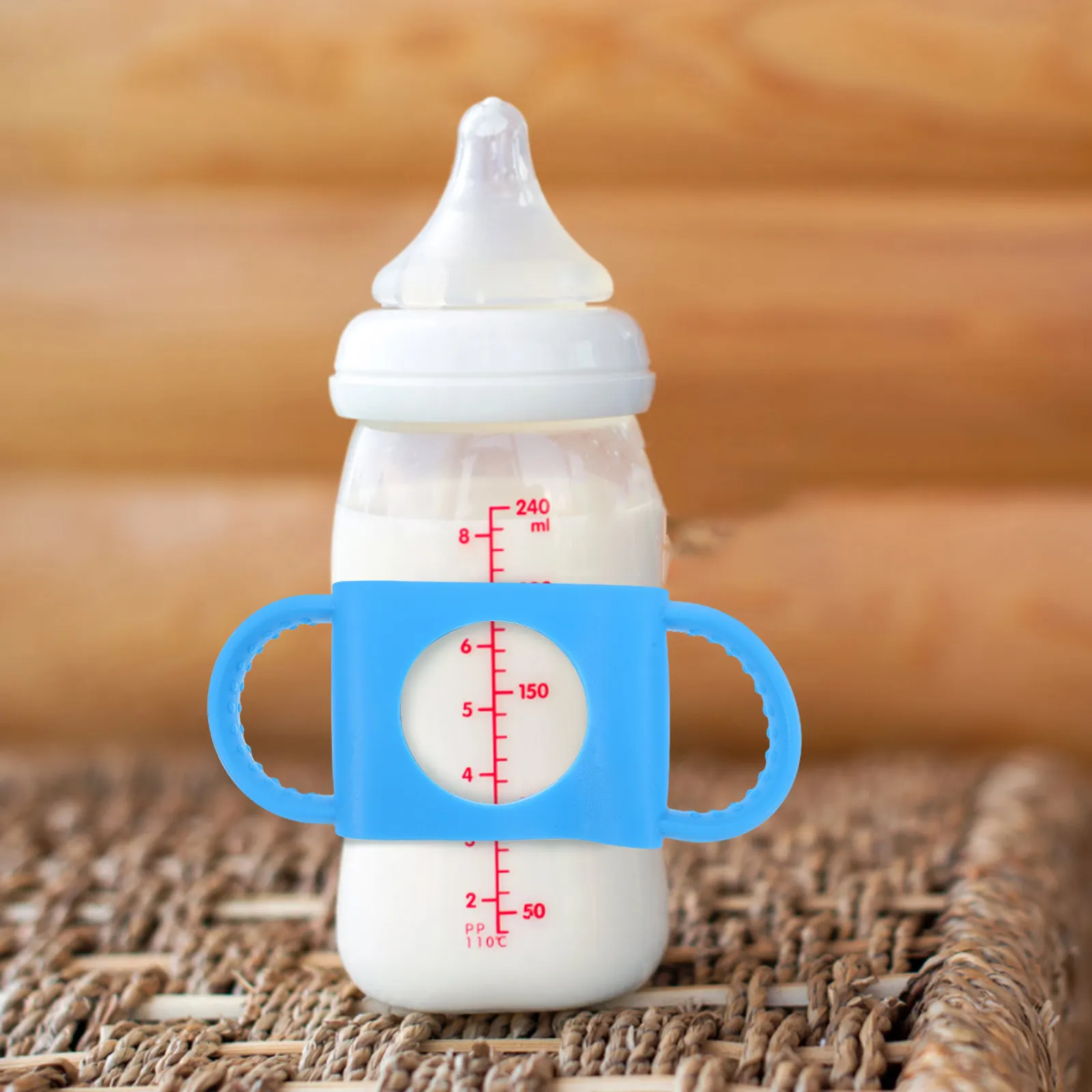 

Silicone Baby Bottle Handle Grip Comfortable Secure Ergonomic Design Shockproof Flexible Detachable for Wide Neck Bottles