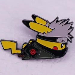 Naruto Hatake Kakashi Anime Lapel Pins Backpack Jeans Enamel Brooch Women Fashion Jewelry Gifts Pokemon Pikachu Cartoon Badges