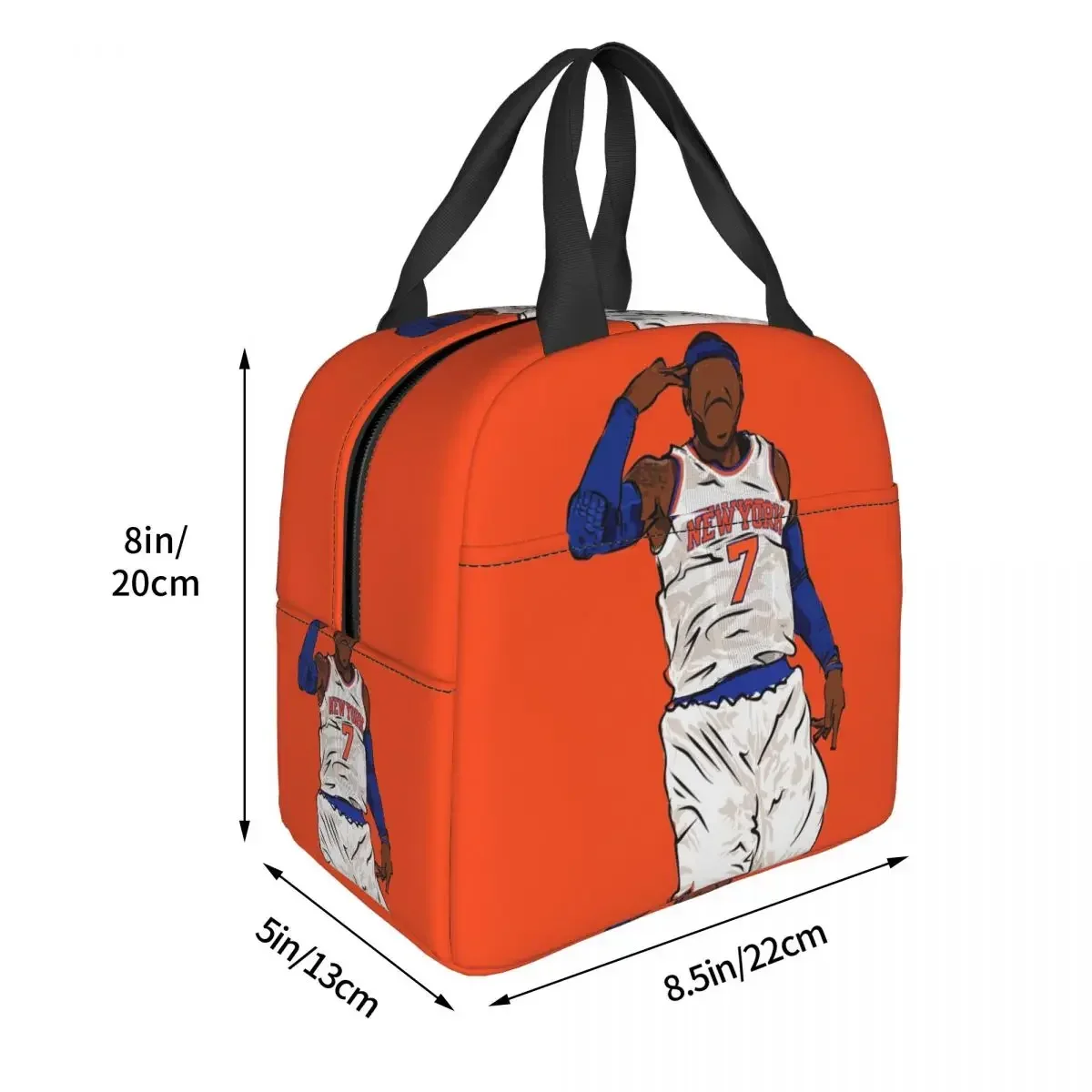 Carmelo Anthony Celebration Sketch Insulated Lunch Bag for Women Kids Portable Food Boxes Thermal Lunch Box Tote