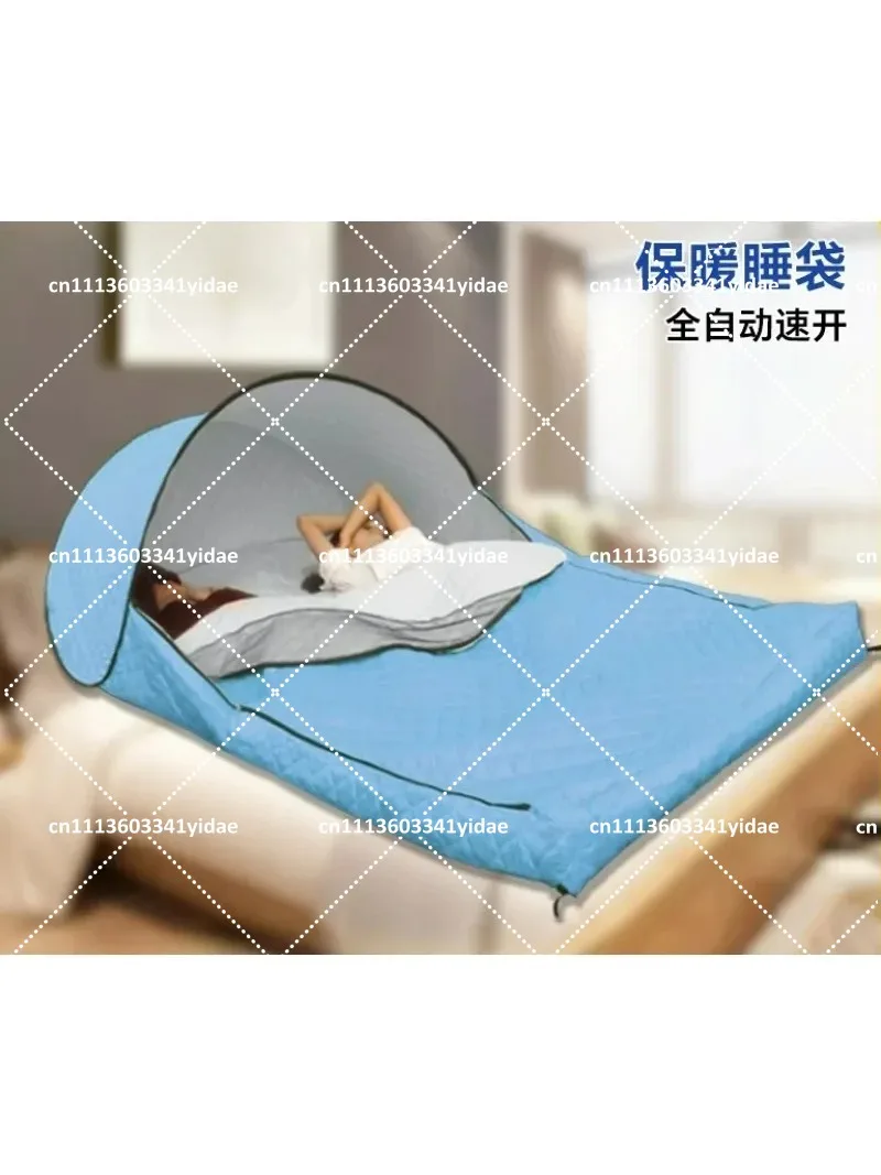 Winter 3-Layer Padded Single Double Warm Sleeping Bag for Outdoor Camping Portable Cold-Proof Mosquito Protection