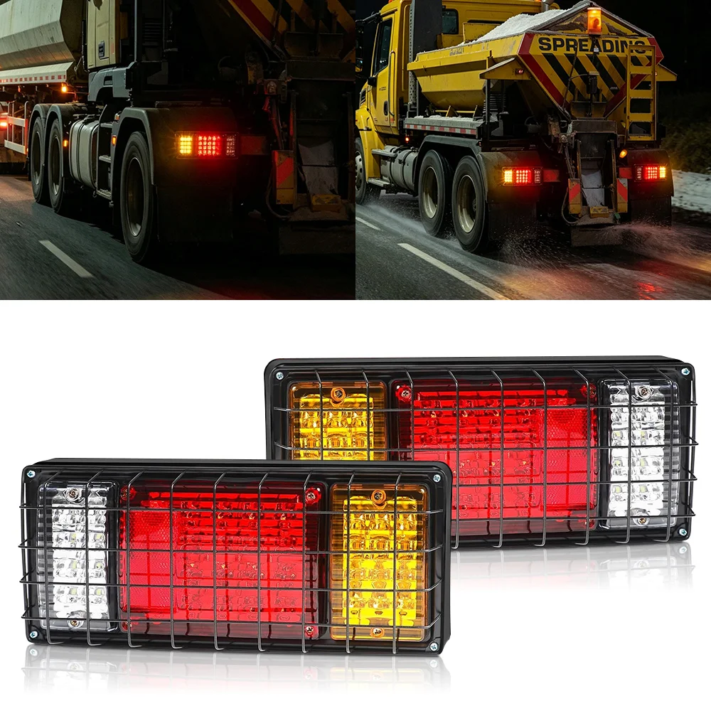 

2pcs 40Led Trailer Lights LED Stop Rear Tail Light 12V/24V Waterproof Fit Isuzu Elf Truck NPR/NKR/NHR Series (1984-Present)