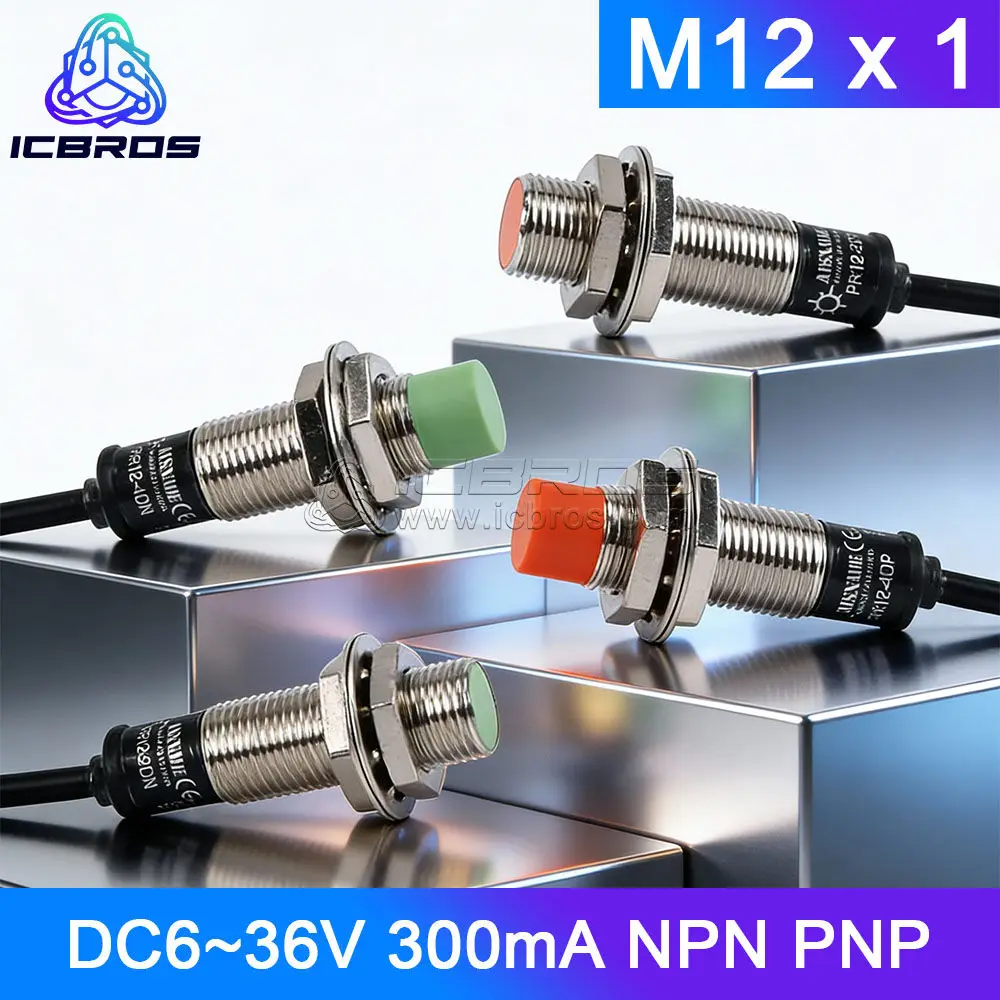 M12 Metal Sensor PR12-4DN PR12-4DN2 PR12-4DP PR12-4DP2 PR12-4DO PR12-2DN PR12-2DP Proximity Switch Three Line NPN 24V