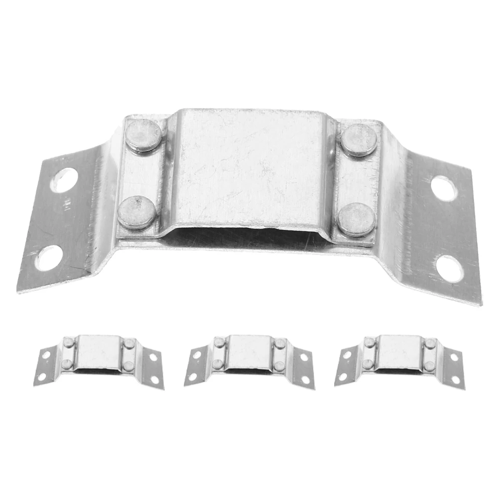 

4pcs Headlight Fixed Device Aluminum Silver Holder Clip Hard Hat Bracket Safety Accessories Mining Construction